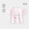 Camiseta de Algodón Estampada de Moda para Bebés y Niños, Lindo Estilo Nuevo de Verano, Camiseta Delgada Casual de Manga Corta para Niños, Ropa de Bebé de una Pieza