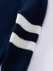 Suéter de Punto para Niños 2026 Otoño/Invierno Nuevo de Lana Pura con Cuello Alto y Media Cremallera con Diseño Incrustado y Bloque de Color Manga Larga