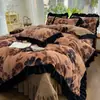 Novo conjunto de cama de quatro peças acolchoado estilo coreano em veludo de leite 2026