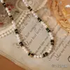 Popular Cadena Doble para Clavícula de Caballo con Piedra Natural Ojo de Tigre y Cuentas de Color Contrastante de Ainibeni, Collar de Moda y Versátil