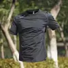 Camiseta Masculina de Seda Gelada de Manga Curta, Top Esportivo Fino de Verão, Solta e Respirável, Manga Meia-Manga, Novas Roupas de Corrida, Estilo Versátil