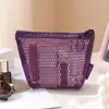 Bolsa de armazenamento em rede transfronteiriça, porta-moedas portátil, nécessaire, bolsa de armazenamento com zíper para cabo de dados, fone de ouvido, batom