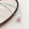 ¡Ling Ya Feng ~! Collar de Gato KT de Dibujos Animados con Cuentas de Colores Dulce Lindo Cuentas de Arroz Cadena para Clavícula Infantil Accesorios Collar