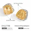 Pendientes Europeos y Americanos de Acero Inoxidable Electrochapados en Oro de 18K Moda Explosiones Mariposa Doble Color Tres Colores Pendientes Joyería de Conservación de Color para Mujeres