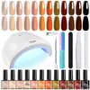 Set de Herramientas para Esmalte de Uñas de Manicura Transfronterizo 12 Colores Pegamento Lámpara de Fototerapia Tira Frotadora Bloque Pulidor Empujador de Uñas de Acero Tijeras Juego Completo
