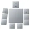 G60 nuevo panel de enchufe de pared ultra delgado color gris sombra de luna toro doméstico 86 interruptor de control dual oculto de 5 orificios productos genuinos