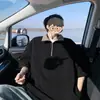 Ropa para adolescentes marca de moda resistente deconstruida holgada de manga corta para hombre verano media POLO con cuello de cremallera estilo americano