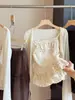 Conjunto de duas peças para mulheres, estilo coreano, doce, com babados, bolinhas, camisola em camadas com cardigã de tricô de manga longa, modelador