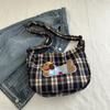 Moda Coreana Bolso Dumpling Cuadros Joker Otoño 2024 Nuevo Lindo Dálmatas Estudiantes Universitarios Bolso de Hombro para Clase