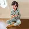 Categoria A de Roupas e Calças de Outono para Crianças Outono e Inverno Novo Roupa Íntima para Meninos e Meninas Traje Base Algodão Lycra Pijama Infantil para Casa