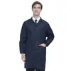 Bata Larga Ropa de Trabajo Servicio de Alimentos Bata Azul Anti-Suciedad Monos de Manga Larga Ropa de Protección Laboral para Transporte Impresión Personalizada