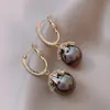 Brincos de Flor de Zircônia Pérola Estilo Minimalista Brincos Modernos Estilo Coreano para Mulheres Elegantes Fashionista Acessórios de Orelha