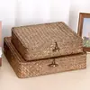 Caja de Regalo Rectangular Zhanjiang Hecha a Mano de Seagrass Tejida Caja de Almacenamiento Creativa para Bodas Estilo Occidental Cesta Caja de Regalo