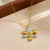 Collar de Flor Minimalista Estilo Ins Colgante Chapado en Oro Lujo Ligero Cadena Sencilla de Moda de Alta Gama para Clavícula para Mujeres