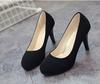 Etiqueta Ol Salto Alto Plataforma Impermeável Preto 5cm Feminino Stiletto Fosco Traje Formal Bico Redondo Salto Médio Trabalho Profissional Camurça