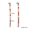 Pendientes de Borla de Zirconia Europeos y Americanos Moda Femenina Exquisitos Estilo Lujo Ligero Versátiles Cadena de Diamantes de Color Redonda Accesorios Pendientes Transfronterizos