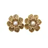 Brincos de Pérola com Contas de Flores Retrô Transfronteiriços, Corrente para Clavícula Estilo Antigo, Brincos de Moda Europeia e Americana de Alta Qualidade para Atacado