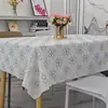 Toalha de mesa de PVC, impermeável, resistente ao calor e à prova de poeira, jogo americano de mesa de jantar sem lavagem, porta-copos retangular de plástico, jogo americano de mesa de centro, toalha de mesa de sala de estar, para uso doméstico