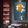 Nueva Pintura Decorativa para Sala de Estar de Bienestar Familiar Estilo Chino, Pintura de Flores y Pájaros Bambú Lavabo Entrada, Pintura Estilo Chino de Cara a la Puerta
