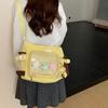 Bolsa de Dolor Transparente de Gran Capacidad Estilo Ins Japonés Bolso Cruzado Bidimensional Bolso de Hombro para Niña Bolso Mensajero para Estudiante