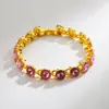 Pulseira de Alta Qualidade Pulseira de Cristal Azul Pulseira Europeia e Americana Acessível Luxo Elegante Estilo Frio Pulseira de Liga Leve Feminina Fábrica Atacado