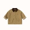 Casaco Trench Coat Infantil para Primavera e Outono para Meninos e Meninas, Jaqueta Infantil Estilosa com Personalidade Marca Tendência Retrô Gola Reversível Xadrez Desenho Animado