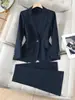 Jaqueta de terno casual transfronteiriça para mulheres de alta qualidade Sense Professional Wear Temperamento Deusa Estilo Roupas de Trabalho Terno Terno Outono Novo