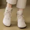 Botines Nuevos Estilo Étnico Retro Piel Suave Zapatos de Piel para Madres y Mujeres Suela de Goma Antideslizante Versátiles de Moda Zapatos de Mujer Liquidación Al por Mayor
