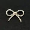 Botón Metálico Hueco con Forma de Lazo Grande de 3.2 cm Incrustado con Diamantes para Vestido de Mujer, Cárdigan de Punto, Decoración de Suéter
