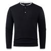 Suéter de Punto Fino para Hombre, Estilo Nuevo Otoño Transfronterizo 2025, Cuello Redondo, Dos Botones, Moderno, Casual, Versátil, Prenda Básica de Punto
