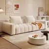 Sofá Puf Pixel Estilo Moderno Casual Color Crema para Más de 3 Personas, Sala de Estar Personalizable Casa de Alquiler Persona Soltera