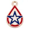 Ventas Directas de Fábrica Día de la Independencia Estadounidense Gota de Agua Colgante Individual Accesorios de Joyería DIY Material Aleación de Goteo de Aceite Lote Mixto Venta al por Mayor