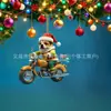 Nuevo Colgante de Navidad para Perro de Monta en Motocicleta Acrílico Plano Transfronterizo Decoración Navideña Colgante