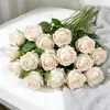 Flor Artificial con Acabado de Alta Gama, Flor de Rosa Realista, Tallo Único, Tela de Terciopelo, Estilo Cascada, para Boda y Decoración del Hogar, Arreglo de Flores Artificiales