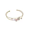 Pulseira Aberta Asa de Borboleta Dupla Camada com Zircônia Cúbica Estilo Coreano para Mulheres Elegante Versátil para o Dia a Dia Joia de Mão com Toque de Luxo Leve Venda por Atacado