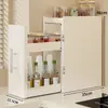Rack de Condimentos Estreito Estilo Transfronteiriço para Cozinha Bancada Extensível Multicamadas à Prova de Poeira Armazenamento Porta Condimentos de Óleo Sal Molho Vinagre