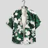 Camisa Floral Retro de Manga Corta Estilo Hawaiano Chaqueta Elegante Yuppie para Hombre Antigua Camisa de Manga Corta Estampada de Verano para Playa