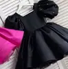 Nuevo Vestido de Ceremonia de Anfitriona para Niñas Mangas de Burbuja con Perlas Falda Esponjosa de Princesa Disfraz para Desfile de Moda de Piano Infantil y Actuación de Danza