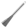 Cepillo de Acero Inoxidable con Mango Largo Engrosado para Eliminar Manchas, Artefacto para Colgar en la Cocina, Cepillo para Ollas de Acero Inoxidable