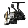Carrete de Pesca Spinning de Fundición con Bobina de Metal, Aparejos de Pesca en MarSpinning