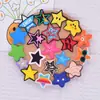 Venda Quente Desenho Animado Estrela Pvc Plano Decorativo Macio Aplique Acessórios de Cabelo Capa de Celular Estrela de Cinco Pontas DIY Acessórios de Joia