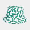 Sombrero de pescador nuevo de dibujos animados europeo y americano con estampado de pepino para hombre y mujer, moda callejera, sombrero de cubo reversible, sombrero de sol de verano para exteriores