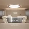 Balcão de Caixa de Aço Inoxidável, Balcão de Recepção Simples e Moderno para Salão de Beleza, Clínica Odontológica, Instituição de Treinamento, Empresa