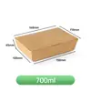 Caja de Papel Kraft Personalizada con Tapa, Lonchera Rectangular, Lonchera Desechable Engrosada para Llevar, Especial para Estilo Camping