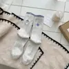Meias de Lã Grossa com Listras Verticais de Agulha Dupla, Estilo College, Bordado de Fio em Forma de Coração no Salto, Meias Largas, Meia-Calça