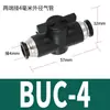Válvula Manual BUC-4/8/6/4/10/12mm Interruptor de Tubo de Aire Válvula de Conexión Neumática HVFF Tapón de Válvula Manual