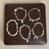 Pulseira de Cristal Branco Irregular Transparente de Verão para Mulheres, Simples, Única, Fashion, Tendência, Versátil, Joia de Pulso para o Dia a Dia