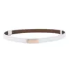 Cinturón para Mujer de Cuero Genuino de Doble Vista Hebilla de Bloqueo de Alta Calidad Cinturón Delgado de Cuero con Vestido Decorativo Cinturón de Cuero Vacuno para Mujer
