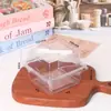 Caixa Embalagem Quadrada Espessa para Bolo Mousse Sobremesa Bolo de Leite de Soja com Colher Descartável Transparente para Levar Caixa para Doces