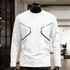 Camiseta de manga larga para hombre, capa interior de otoño para hombre, camiseta base elástica de corte holgado, camiseta estampada estilo coreano ins para hombre